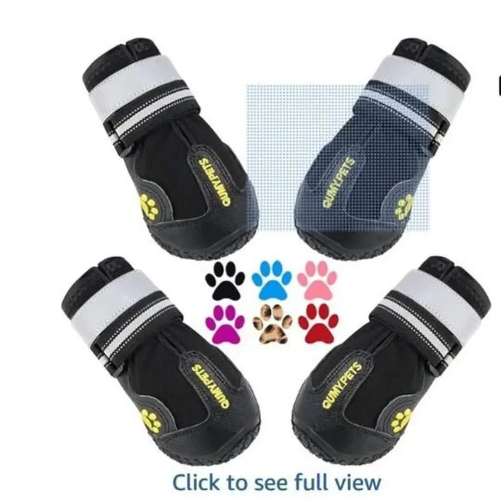 Sz7 NEW QUMY Dog Shoes for Large Dogs Boots & Paw Protectors for Winter Snowy Da